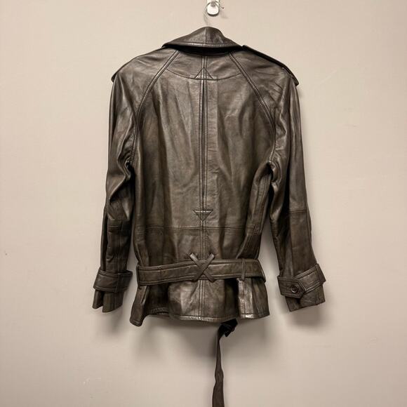 We The Free Dark And Stormy Leather Short Trench - Picture 6 of 9